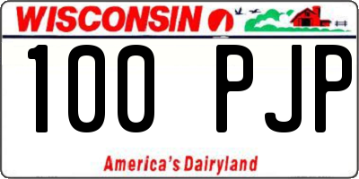 WI license plate 100PJP