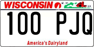 WI license plate 100PJQ