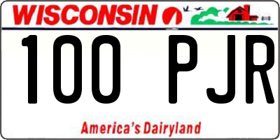 WI license plate 100PJR