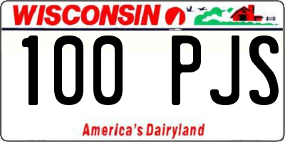 WI license plate 100PJS