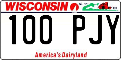 WI license plate 100PJY