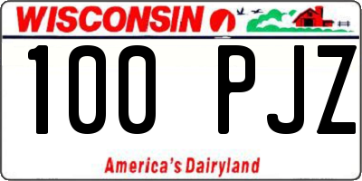 WI license plate 100PJZ