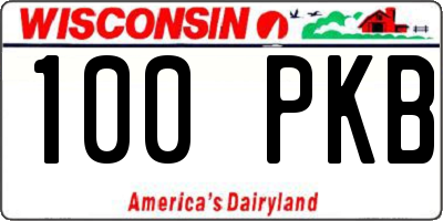 WI license plate 100PKB