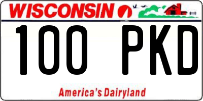 WI license plate 100PKD