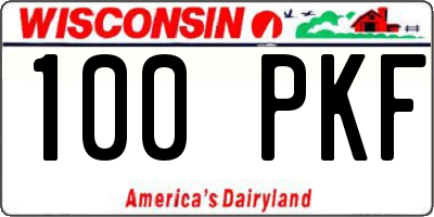 WI license plate 100PKF