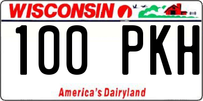 WI license plate 100PKH