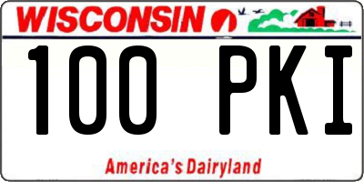 WI license plate 100PKI