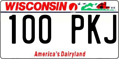 WI license plate 100PKJ