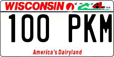 WI license plate 100PKM