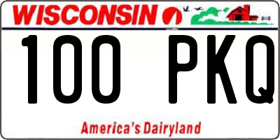 WI license plate 100PKQ