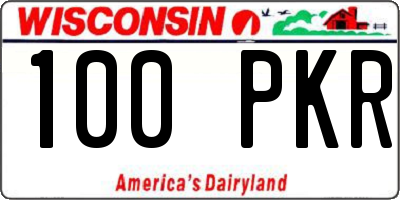 WI license plate 100PKR
