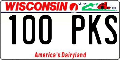 WI license plate 100PKS