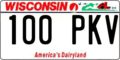 WI license plate 100PKV