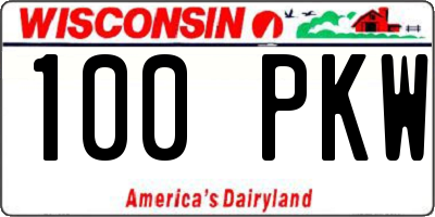 WI license plate 100PKW