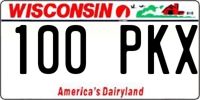 WI license plate 100PKX