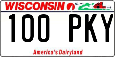 WI license plate 100PKY