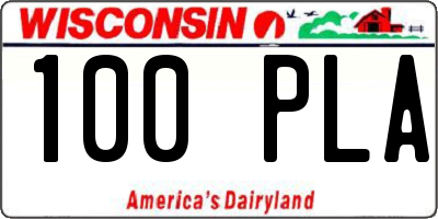 WI license plate 100PLA