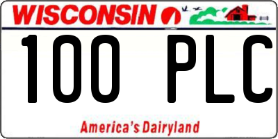 WI license plate 100PLC