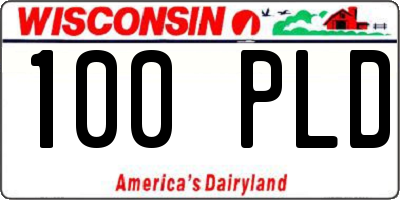 WI license plate 100PLD