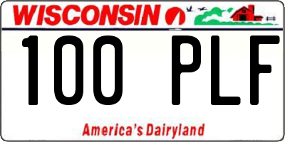 WI license plate 100PLF