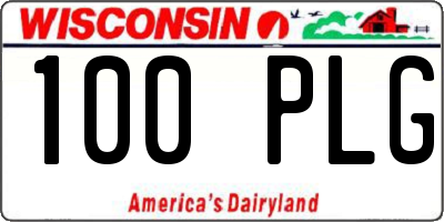 WI license plate 100PLG