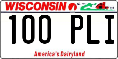 WI license plate 100PLI