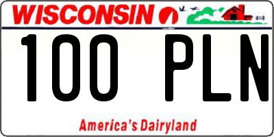 WI license plate 100PLN