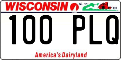 WI license plate 100PLQ