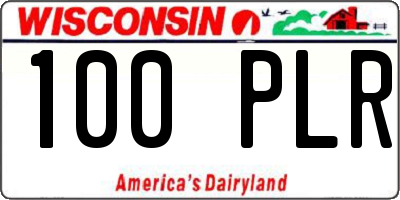 WI license plate 100PLR