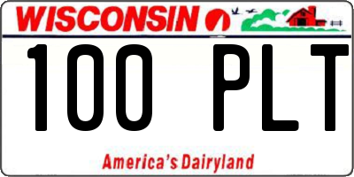 WI license plate 100PLT