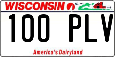 WI license plate 100PLV