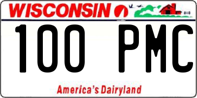 WI license plate 100PMC