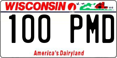 WI license plate 100PMD
