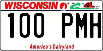 WI license plate 100PMH