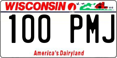 WI license plate 100PMJ