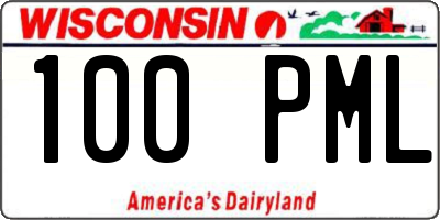 WI license plate 100PML