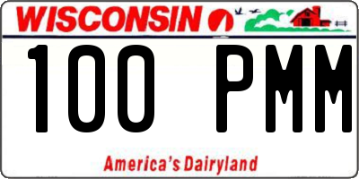 WI license plate 100PMM