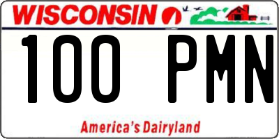 WI license plate 100PMN