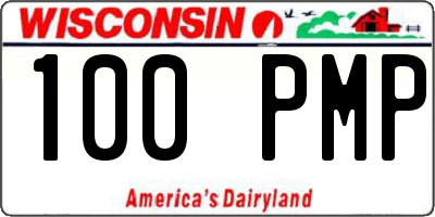 WI license plate 100PMP