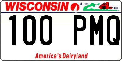 WI license plate 100PMQ