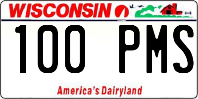 WI license plate 100PMS