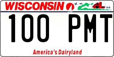 WI license plate 100PMT