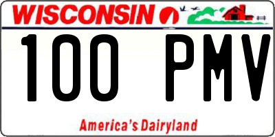 WI license plate 100PMV