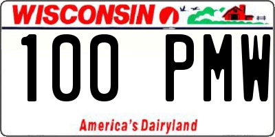 WI license plate 100PMW