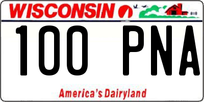 WI license plate 100PNA