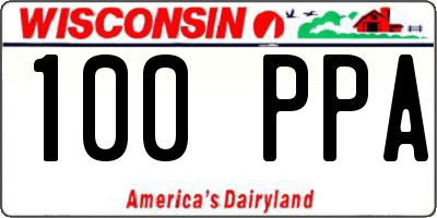 WI license plate 100PPA