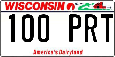 WI license plate 100PRT