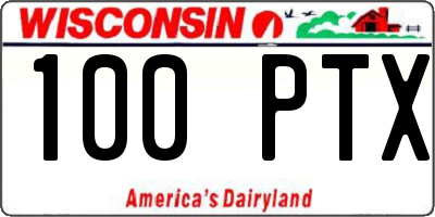 WI license plate 100PTX