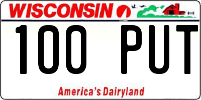 WI license plate 100PUT