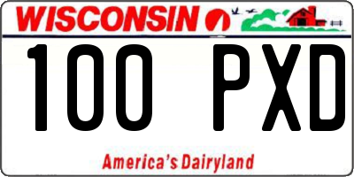 WI license plate 100PXD